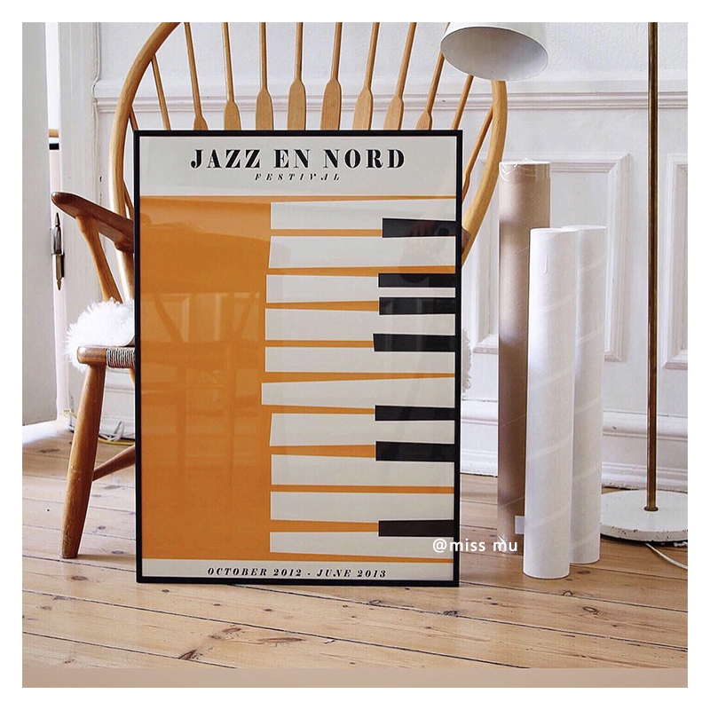 JAZZ EN NORD爵士乐经典海报音乐艺术装饰画钢琴琴键装饰画报-封面