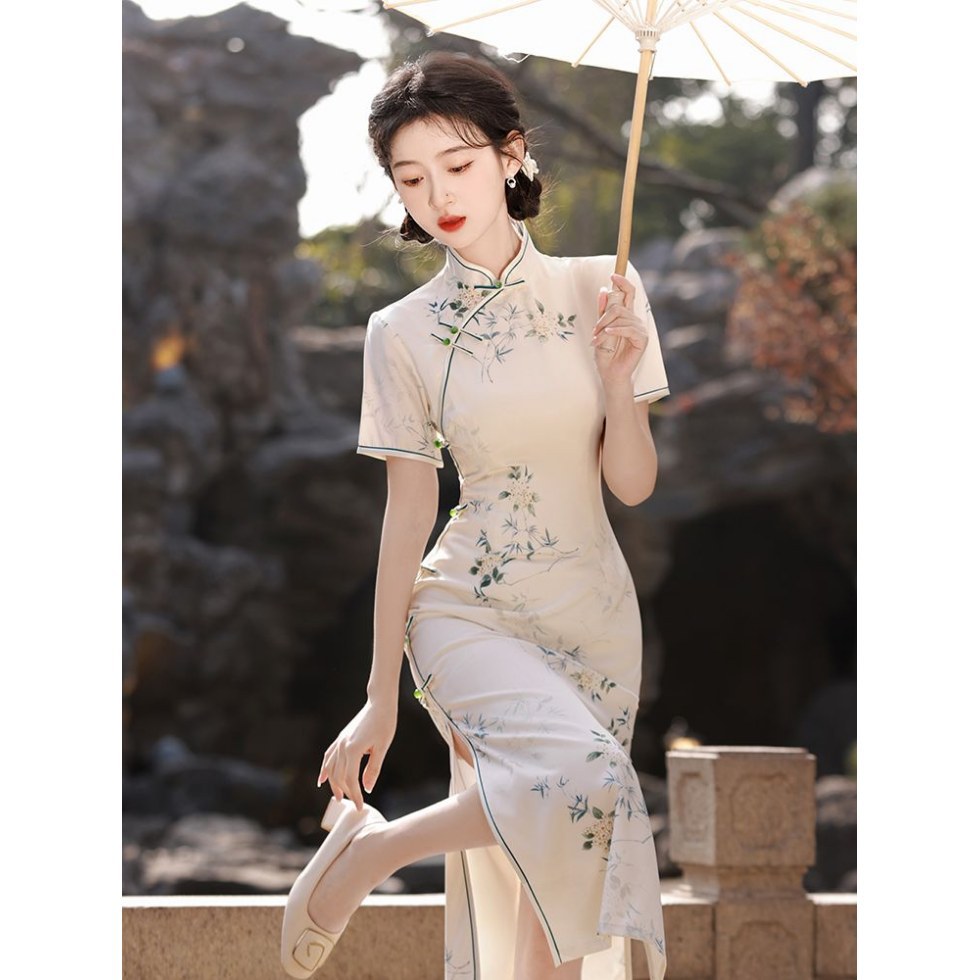 长款古法旗袍夏季女新中式高端气质改良年轻款少女连衣裙2025新款