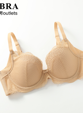 【薄模杯】安莉芳官方奥莱内衣E-BRA蕾丝性感薄款大胸收副乳文胸