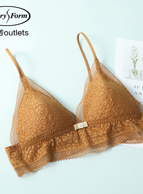 【三角杯】安莉芳官方奥莱蕾丝性感薄款小胸贴身文胸无钢圈内衣女