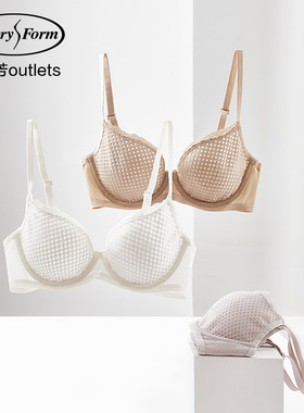 【风巢杯】安莉芳官方奥莱舒适薄款文胸大胸显小光面上托内衣女