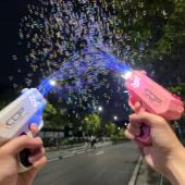 手枪泡泡机儿童手持全自动充电版 无毒 泡泡机补充液网红2024新款