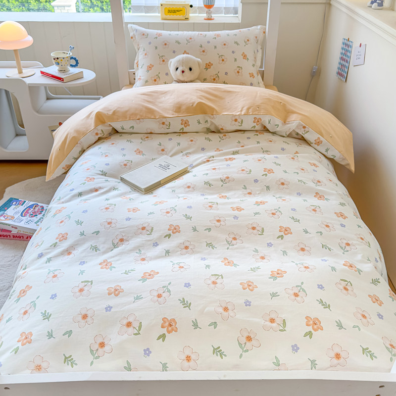 学生宿舍单人床单被子枕头全套一整套全棉纯棉被套带被芯两件套六