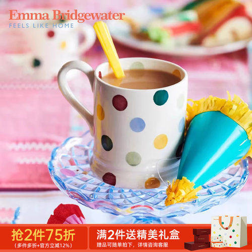 emma波点陶瓷马克杯子北欧送礼