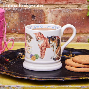 Emma Bridgewater猫猫马克杯家用陶瓷水杯郁金香杯子釉下彩