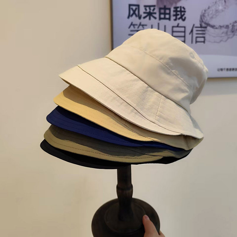 出游休闲大檐显脸小纯色渔夫帽