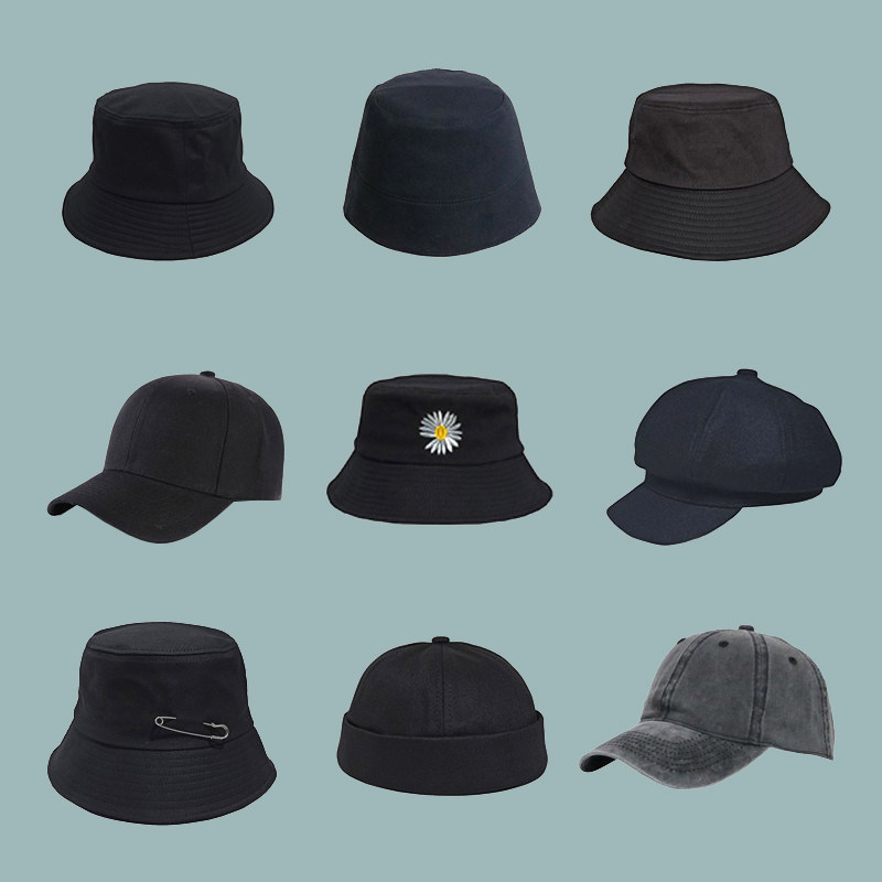 一些明星肖战王一博同款帽子男女百搭黑色鸭舌贝雷棒球水桶渔夫帽