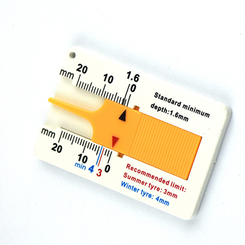 塑料胎纹计 游标深度卡尺 轮胎花纹深D度尺 深度仪0-20mm 黄色