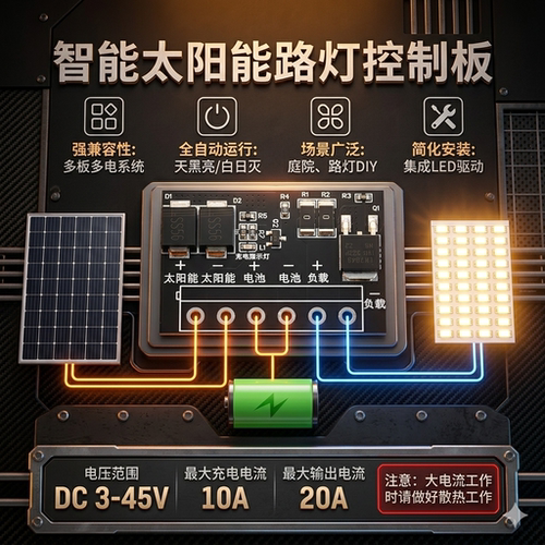 DC6-45V太阳能路灯控制电路板