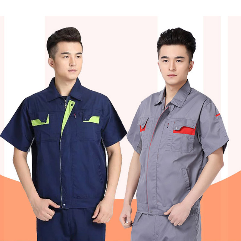 夏季套装建筑工人物业上班劳保服