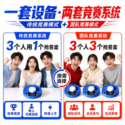 步频2026团队版/旗舰款知识竞赛抢答器 智能无线电脑出题全员参与