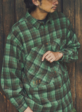 IFC IRIE FISHING CLUB法兰绒外套格纹衬衫街头穿搭IFAW25-025