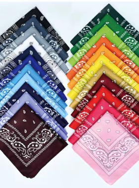 嘻哈街舞涤纶佩斯利腰果花方巾嘻哈户外骑行现货bandana 头巾