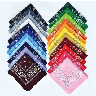 嘻哈街舞涤纶佩斯利腰果花方巾嘻哈户外骑行现货bandana 头巾