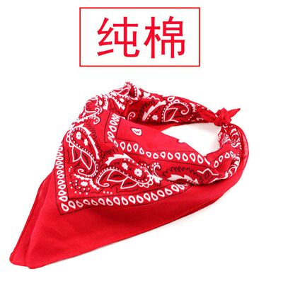 方巾复古腰果花街舞头巾嘻哈发带纯棉巾音乐节活动头巾新款多巴胺