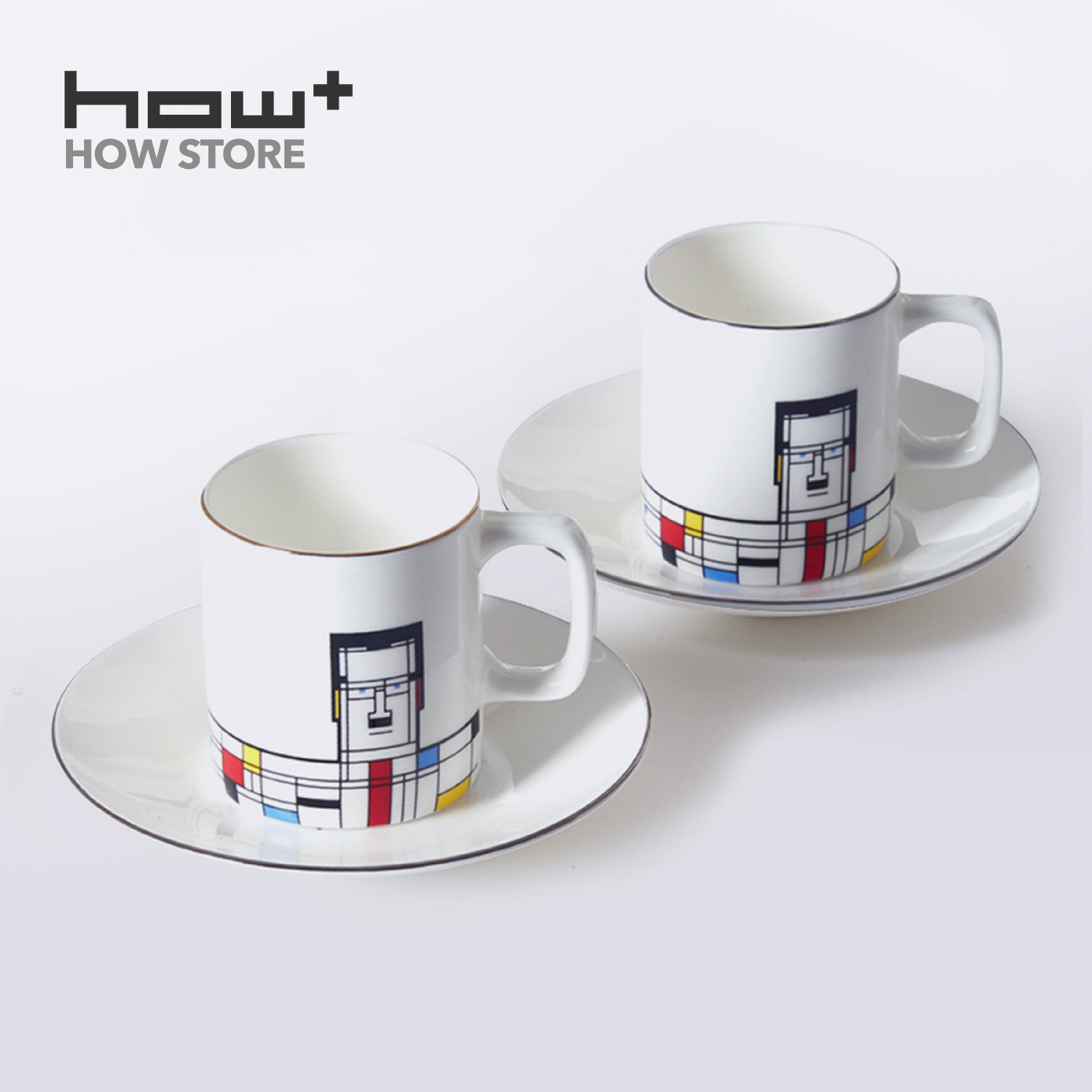 蒙德里安意式咖啡杯碟套装礼物