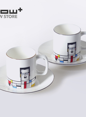 HOWstore Great Modern Artists意式浓缩咖啡杯碟精致细骨瓷套装