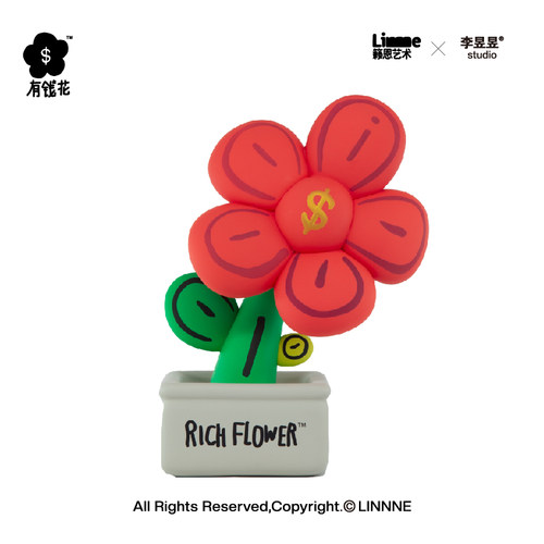 HOWstore 有钱花艺术家联名款潮流桌面摆件礼物红色款搪胶手办