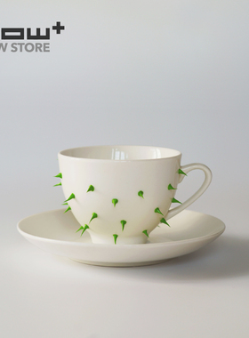 HOWstore Antibiotico Design闪绿色仙人掌咖啡杯碟茶杯水杯