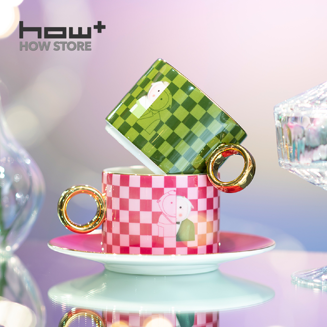 HOWstore 杨媛媛艺术家款英式轻奢骨瓷《我们》咖啡杯套组礼物