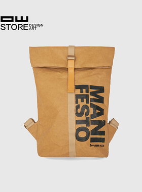 HOWstore 昊美术馆 宣言MANIFESTO牛皮纸双肩防水潮流做旧背包