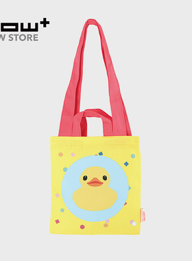 HOWstore 霍夫曼大黄鸭可爱卡通动物欢聚双面帆布袋单肩包手提袋