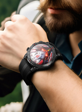 LOKMAT户外运动智能手表蓝牙通话海拔气压指南针手电筒AMOLED手环