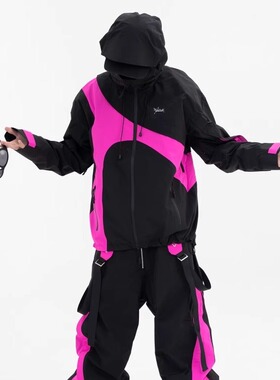 WELEM | 黑玫粉 | 3L全压胶专业滑雪服 | 平花公园单板双板自由