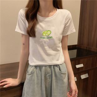 原宿风bf少女短袖T恤短款2022夏装日系软妹学生ins半袖小清新上衣