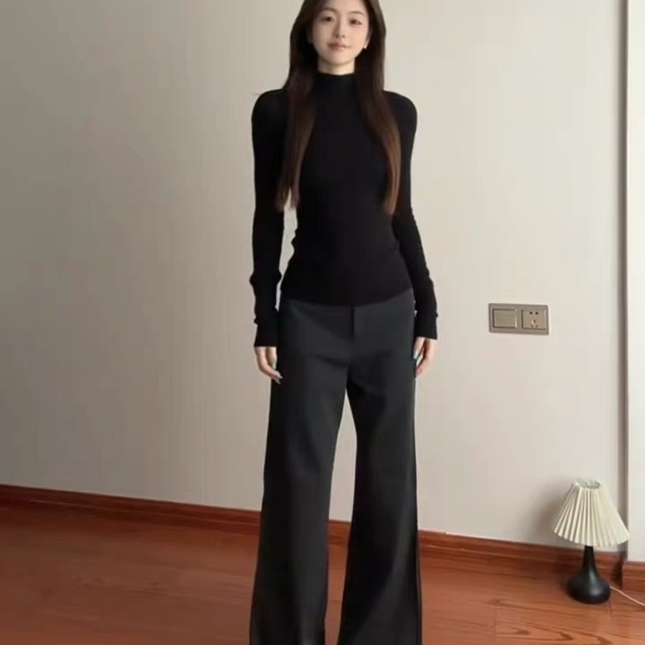 德绒基础款半高领打底衫女