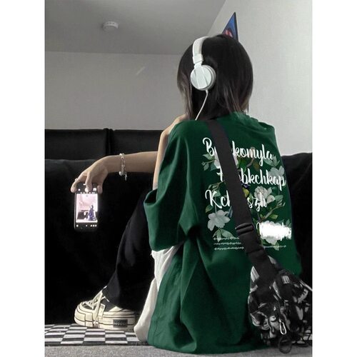 美式hiphop高街T恤女夏宽松