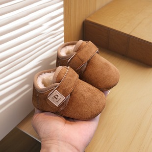 冬季 12个月不掉鞋 加厚毛绒保暖雪地靴男女宝宝1岁棉鞋 婴儿鞋