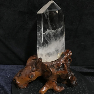 东海天然白水晶原石晶柱高品质办公玄关顶梁柱大摆件