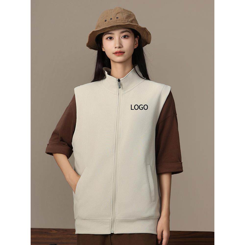华夫格马甲工作服定制印LOGO秋冬企业团体活动背心工装马夹订制