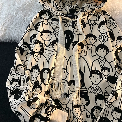 Японская ретро небольшая дизайнерская толстовка с капюшоном подходит для мужчин и женщин, куртка, тренд сезона