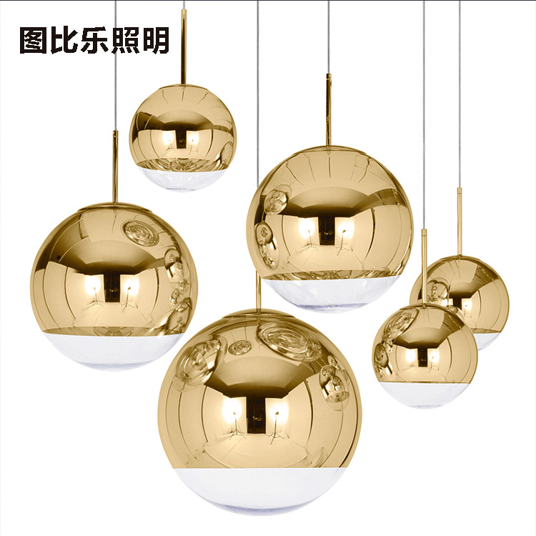 现代圆形玻璃吊灯创意太空电镀球吊灯灯酒吧过道吊灯玻璃圆球吊灯