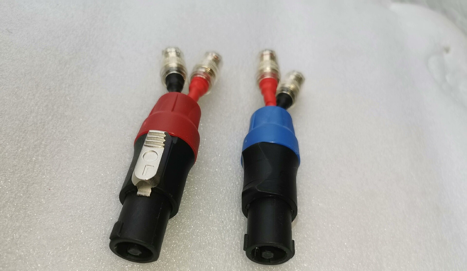 红蓝48芯西紫铜针金属四芯音箱插头NL4FC插头功放喇叭欧姆头两根