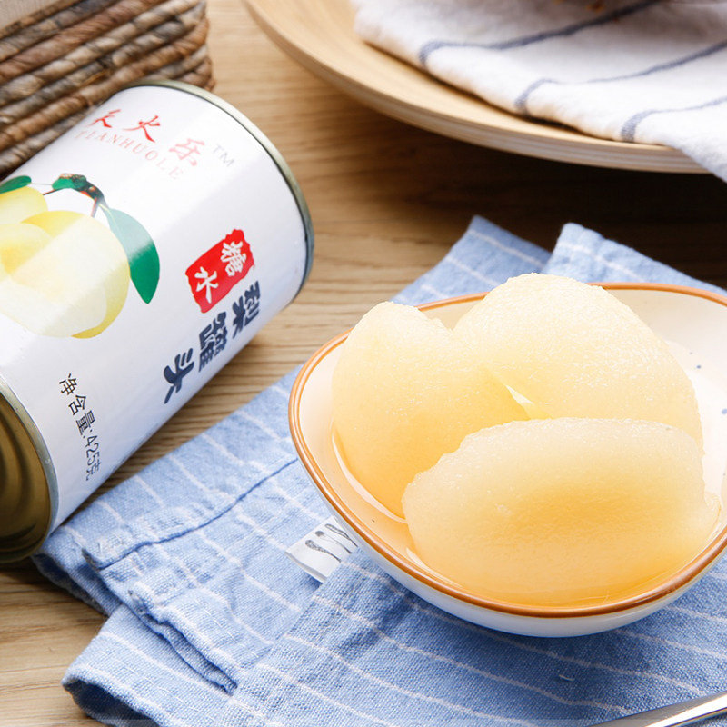 天火乐糖水梨罐头六罐装新鲜水果罐头每罐425克皇冠梨多省包邮