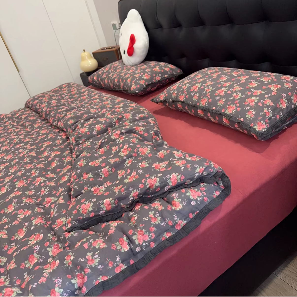 甜美风婴儿棉纱四季通用纯棉全棉双层纱皱皱花边儿款四件套少女心