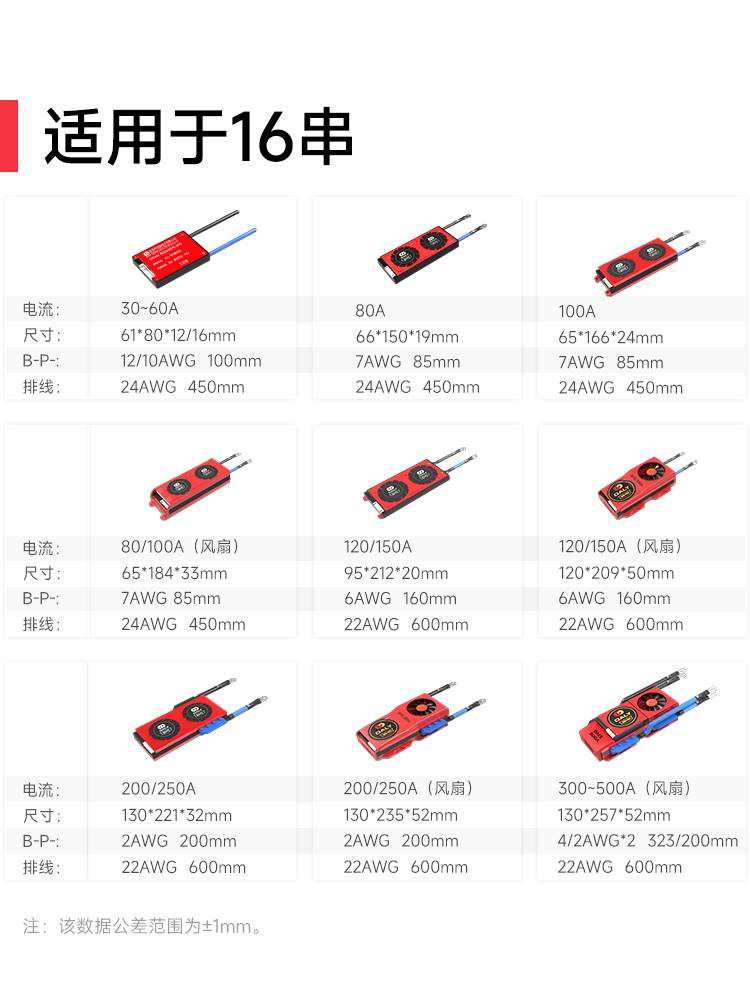 达锂16串锂电池保护板48V磷酸铁锂3.2V电芯电动车保护板同口均衡