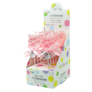 新款猫爪桃花造型渐变色棒棒糖网红零食爆款无蔗糖糖果商超批发