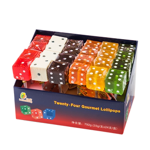 网红圣诞节儿童节创意筛子色子骰子棒棒糖批散装造型糖果学生礼物