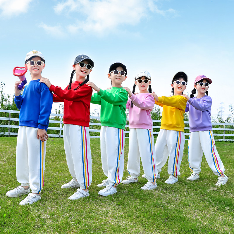 六一儿童演出服幼儿园表演服装小学生运动会体操啦啦队班服糖果色