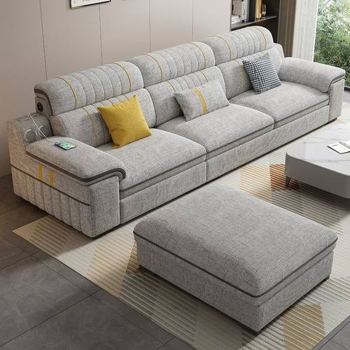 新款北欧高端雪尼尔棉麻布沙发现代简约客厅大小户型贵妃布艺沙发