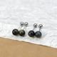 黑曜石耳钉螺丝拧扣钛钢耳饰女防过敏男士 耳环黑色耳骨钉睡觉免摘
