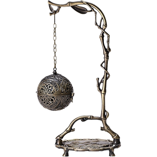 仿古悬挂倒流香熏香炉家用室内葡萄花鸟纹银香囊球镂空沉香香熏炉