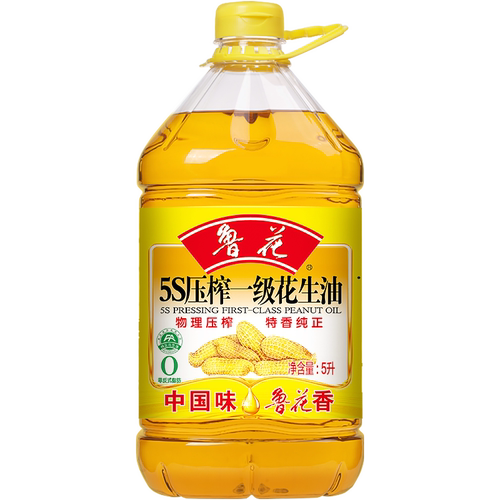 鲁花5S压榨一级花生油 5L*1桶花生油纯正粮油-N