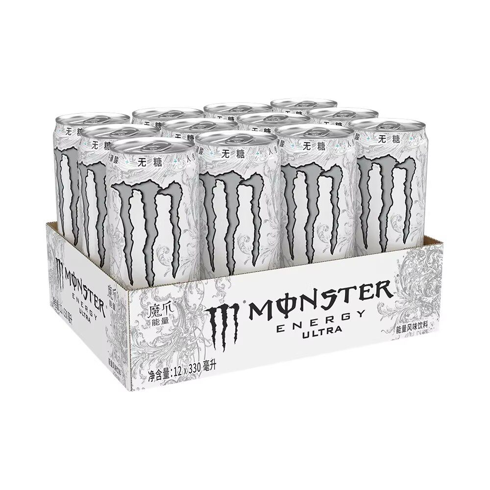 可口可乐魔爪能量风味饮料330ml*12罐白罐黑罐维生素运动饮料