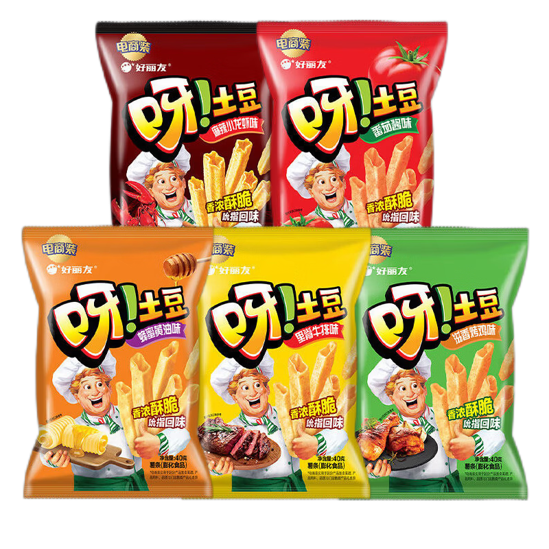 好丽友呀土豆薯条零食儿童零食食品休闲娱乐追剧零食膨化零嘴-N