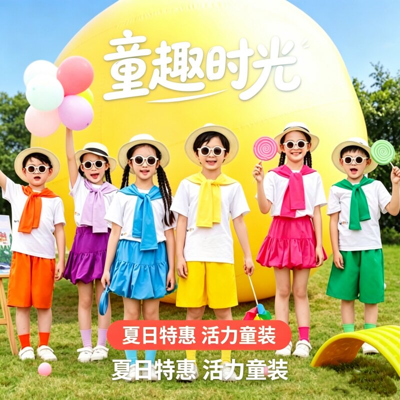 六一儿童节表演服幼儿园毕业照舞蹈合唱服小学生啦啦队团体演出服